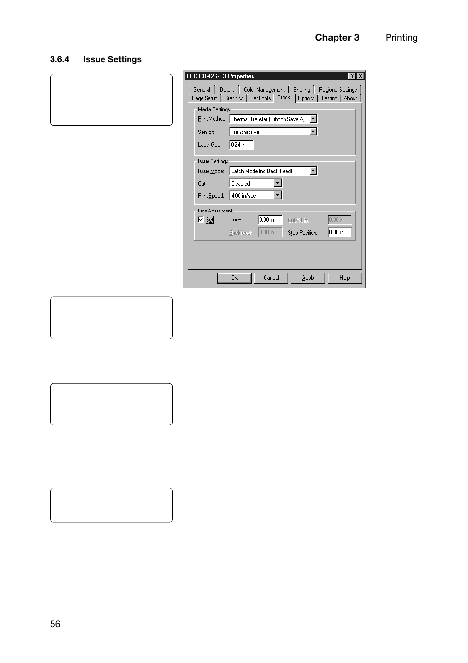 Issue settings | Toshiba TEC CB-426-T3-QQ User Manual | Page 64 / 122