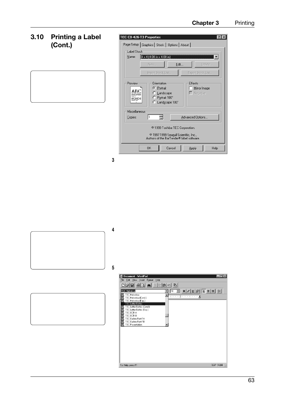 10 printing a label (cont.) | Toshiba TEC CB-426-T3-QQ User Manual | Page 71 / 122