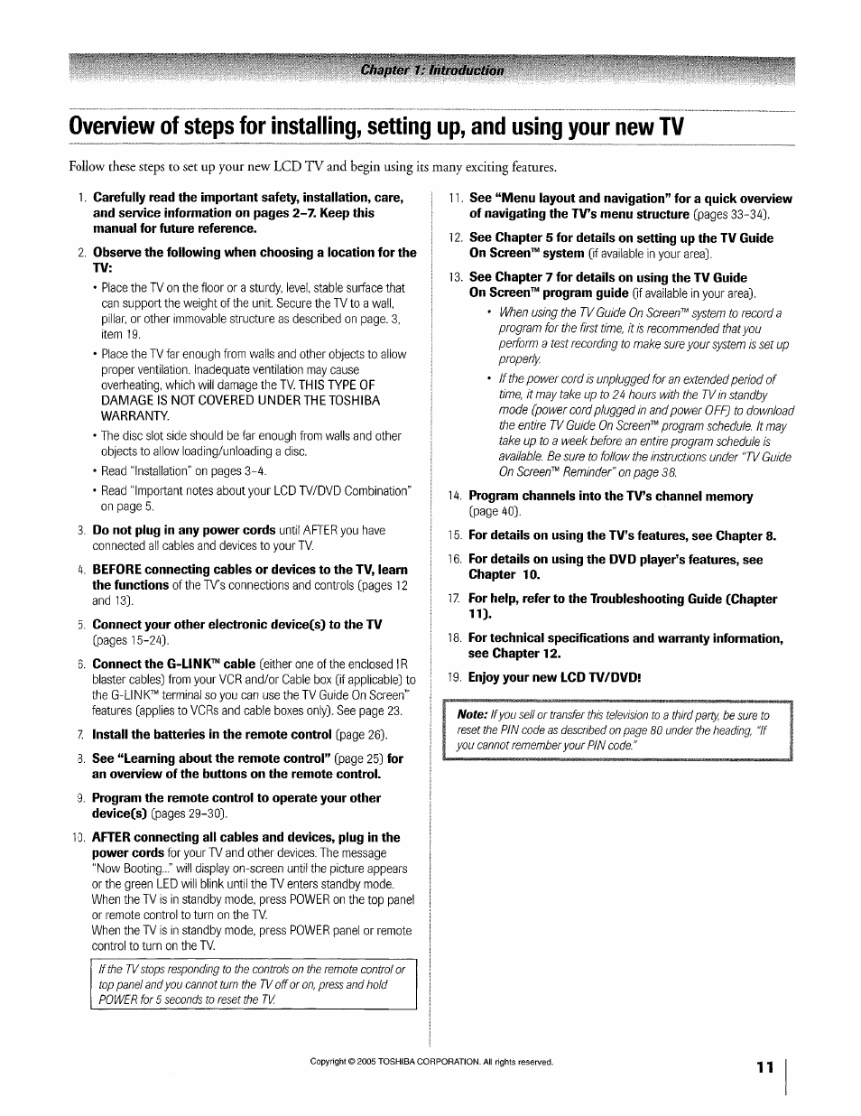 Toshiba 32HLX95 User Manual | Page 11 / 106