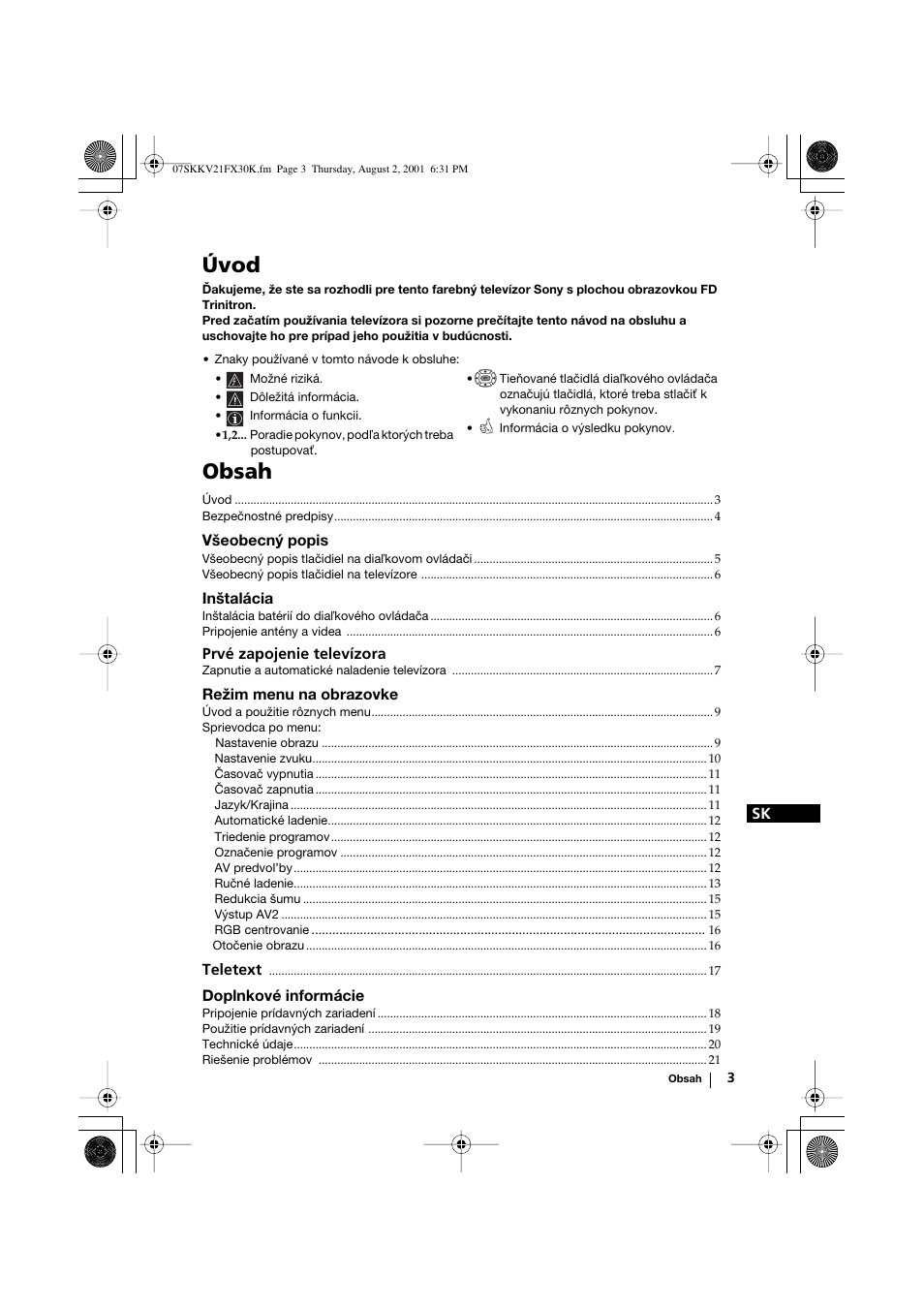 Sony KV-21FX30K User Manual | Page 116 / 135
