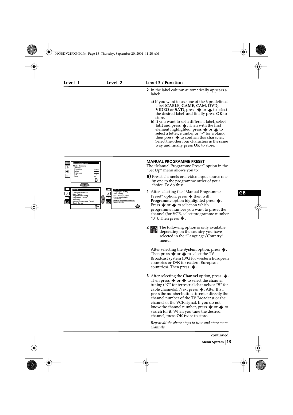 Sony KV-21FX30K User Manual | Page 12 / 135