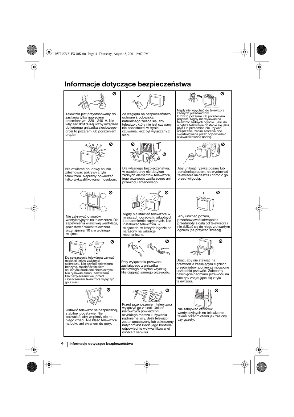 Informacje dotyczące bezpieczeństwa | Sony KV-21FX30K User Manual | Page 79 / 135