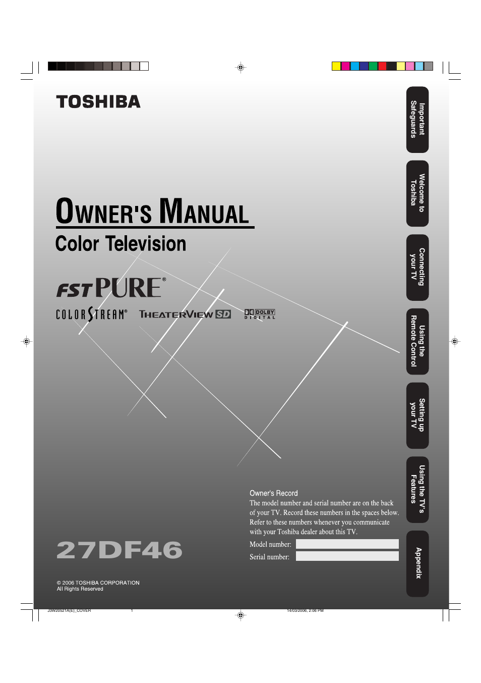 Toshiba 27DF46 User Manual | 76 pages