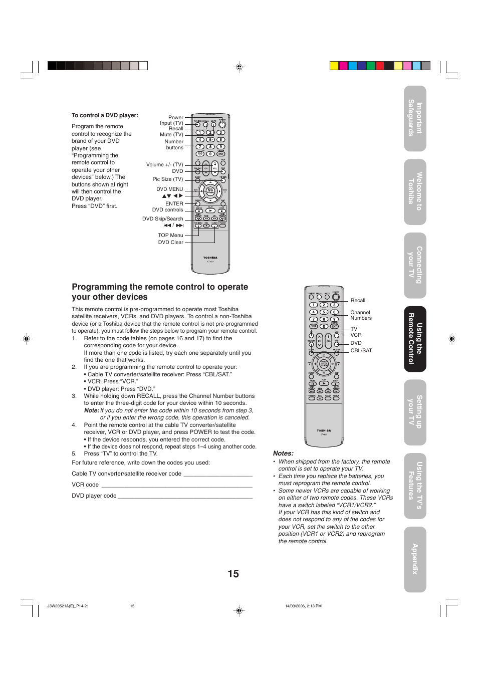 Toshiba 27DF46 User Manual | Page 15 / 76