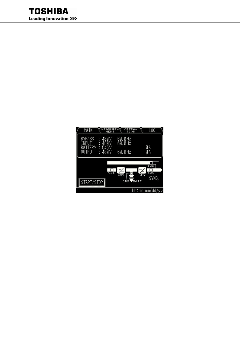 3 liquid crystal display (8), 1 menu, Liquid crystal display (8) | Menu | Toshiba Uninterruptible Power System G9000 User Manual | Page 38 / 104