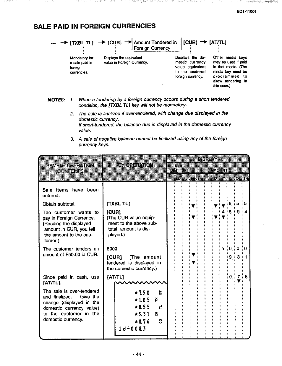 Sale paid in foreign currencies | Toshiba MA-216-100 SERIES User Manual | Page 47 / 84