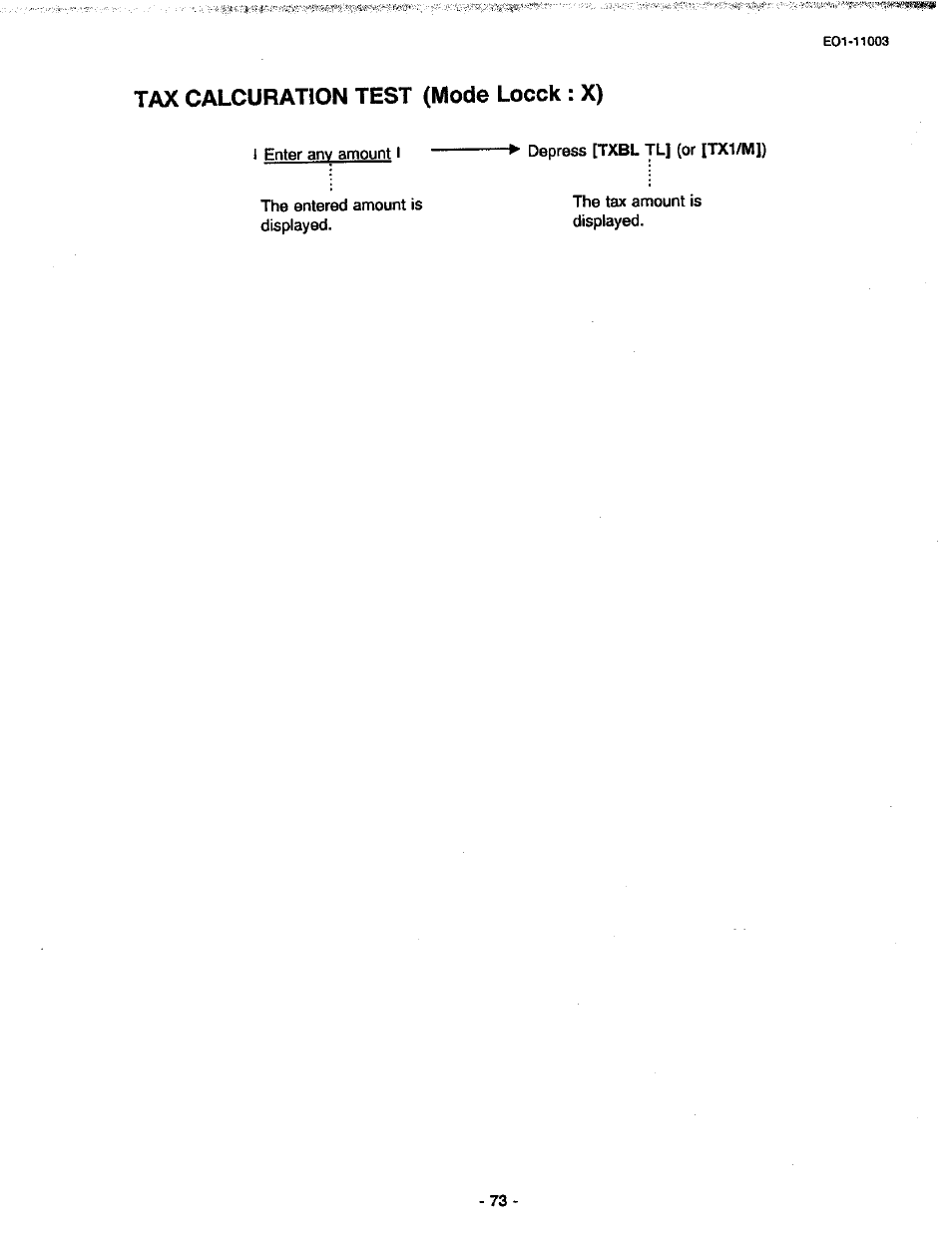 Tax calcuration test (mode locck : x) | Toshiba MA-216-100 SERIES User Manual | Page 76 / 84