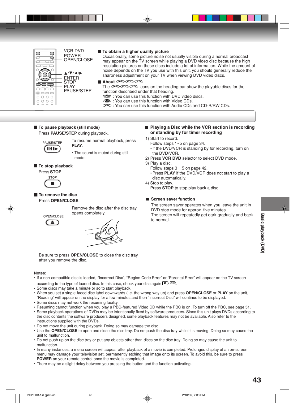 Toshiba CASSETTE RECORDER SD-V393SU User Manual | Page 43 / 68