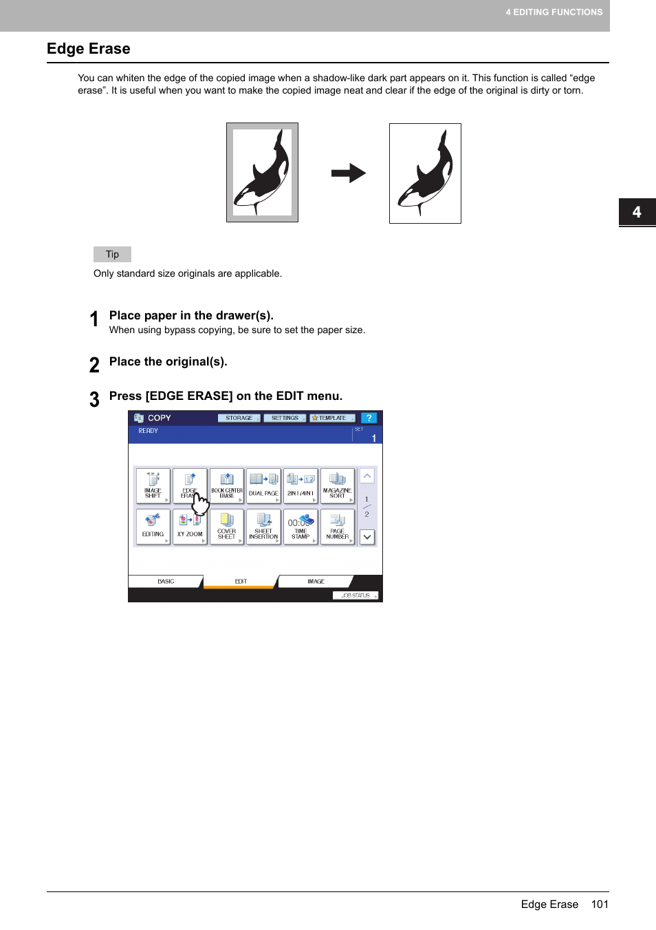 Edge erase | Toshiba MULTIFUNCTIONAL DIGITAL COLOR SYSTEMS 6520C User Manual | Page 103 / 210