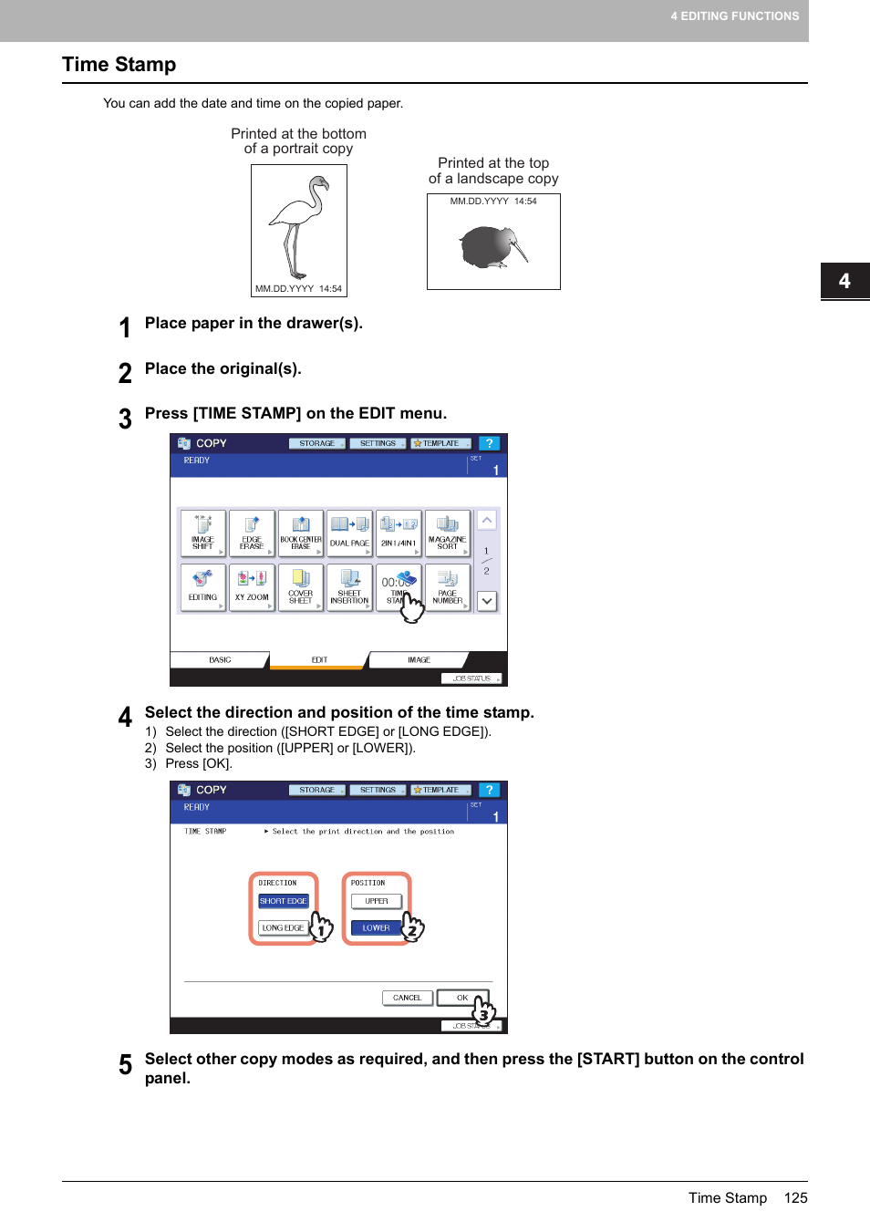 Time stamp | Toshiba MULTIFUNCTIONAL DIGITAL COLOR SYSTEMS 6520C User Manual | Page 127 / 210