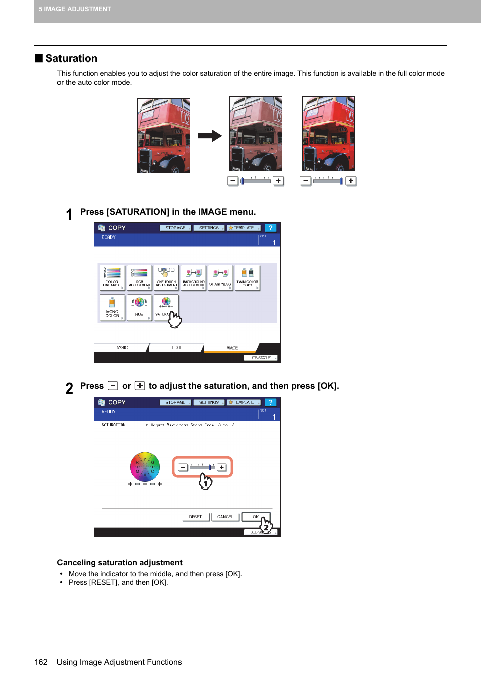 Saturation | Toshiba MULTIFUNCTIONAL DIGITAL COLOR SYSTEMS 6520C User Manual | Page 164 / 210