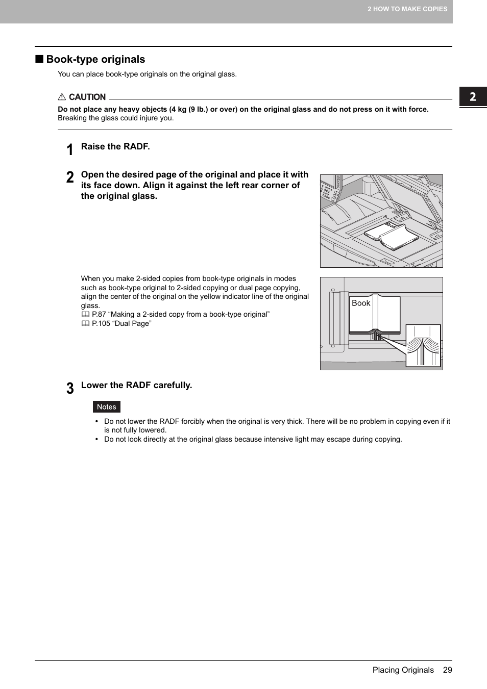 Book-type originals | Toshiba MULTIFUNCTIONAL DIGITAL COLOR SYSTEMS 6520C User Manual | Page 31 / 210