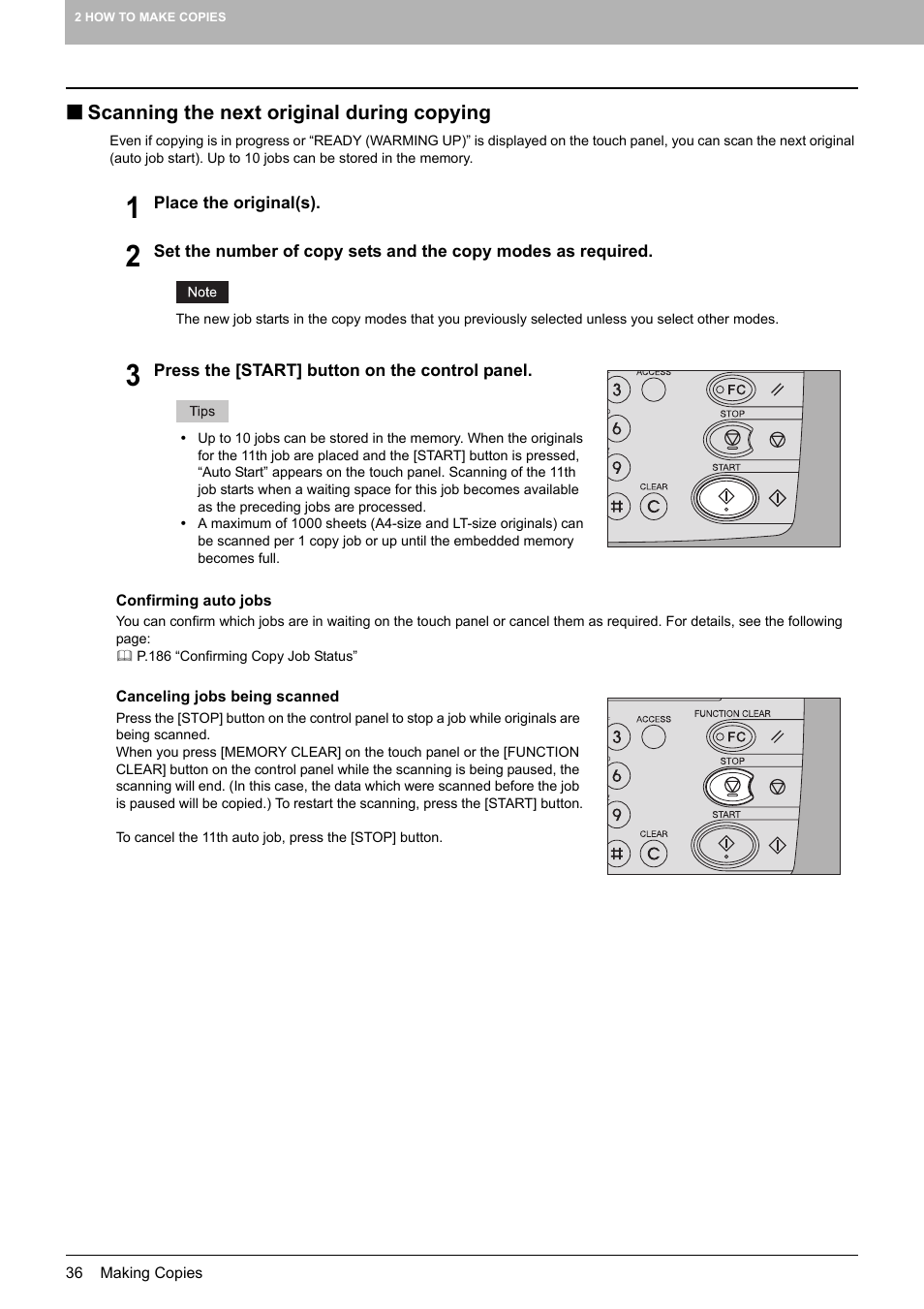 Scanning the next original during copying | Toshiba MULTIFUNCTIONAL DIGITAL COLOR SYSTEMS 6520C User Manual | Page 38 / 210