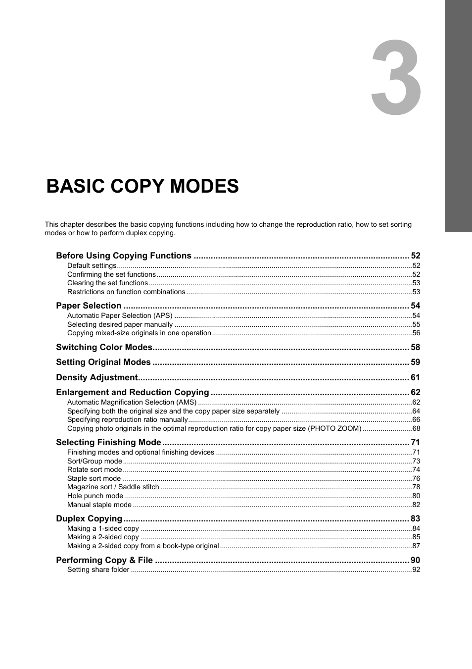 Basic copy modes, Chapter 3, P.51 “basic copy modes | Toshiba MULTIFUNCTIONAL DIGITAL COLOR SYSTEMS 6520C User Manual | Page 53 / 210