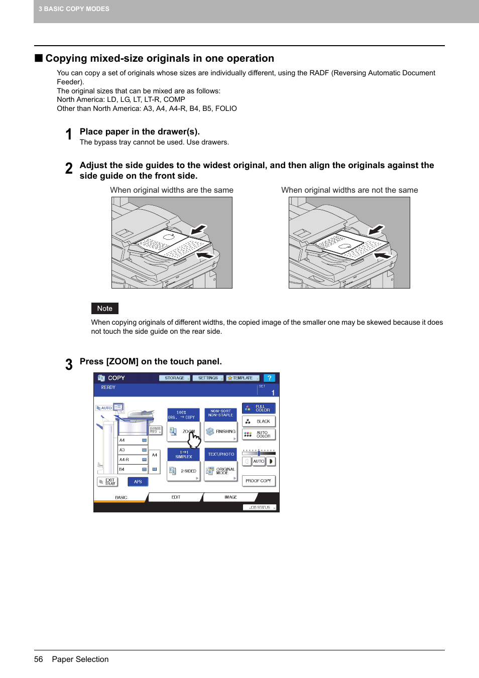 Copying mixed-size originals in one operation | Toshiba MULTIFUNCTIONAL DIGITAL COLOR SYSTEMS 6520C User Manual | Page 58 / 210