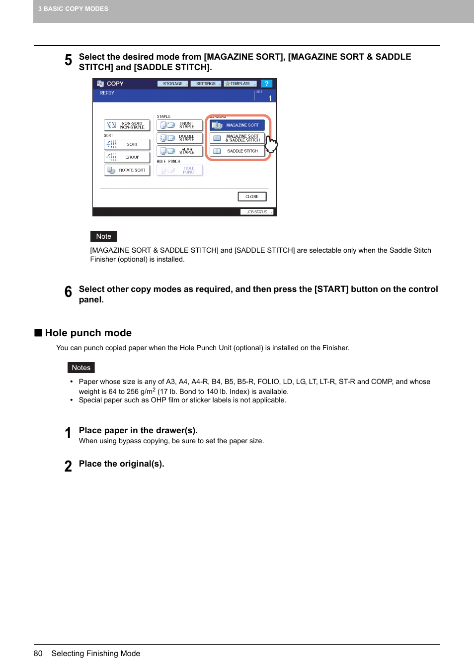 Hole punch mode, Punch ( p.80) | Toshiba MULTIFUNCTIONAL DIGITAL COLOR SYSTEMS 6520C User Manual | Page 82 / 210