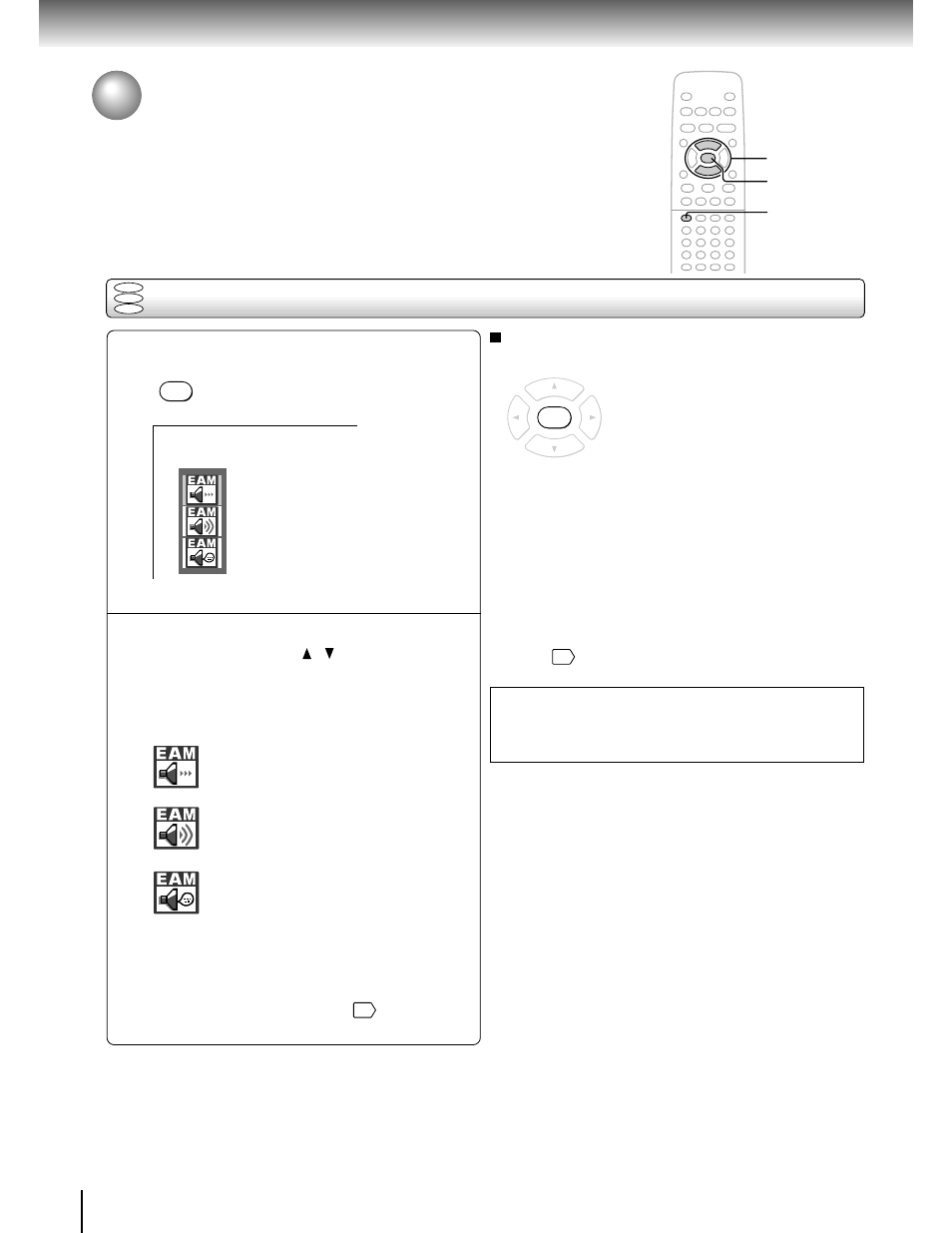 Selecting the sound enhancement (e.a.m.*), Selecting the sound enhancement | Toshiba SD-2700 User Manual | Page 32 / 51