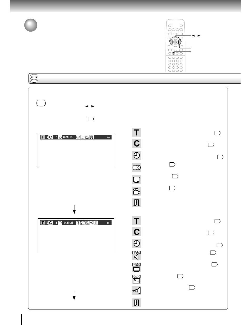 Operating in the on-screen display mode | Toshiba SD-2700 User Manual | Page 36 / 51