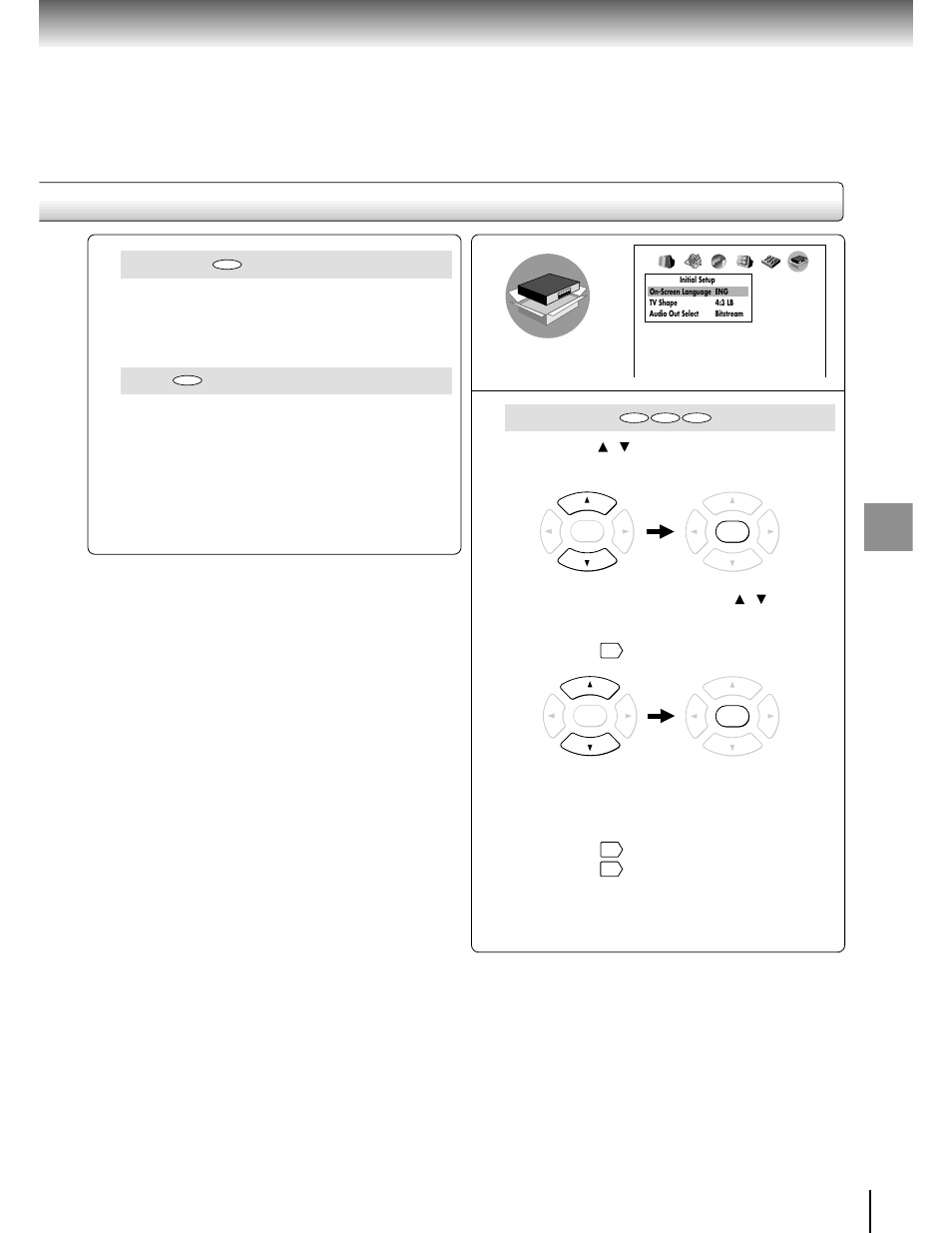 Title stop, Initial setup | Toshiba SD-2700 User Manual | Page 45 / 51