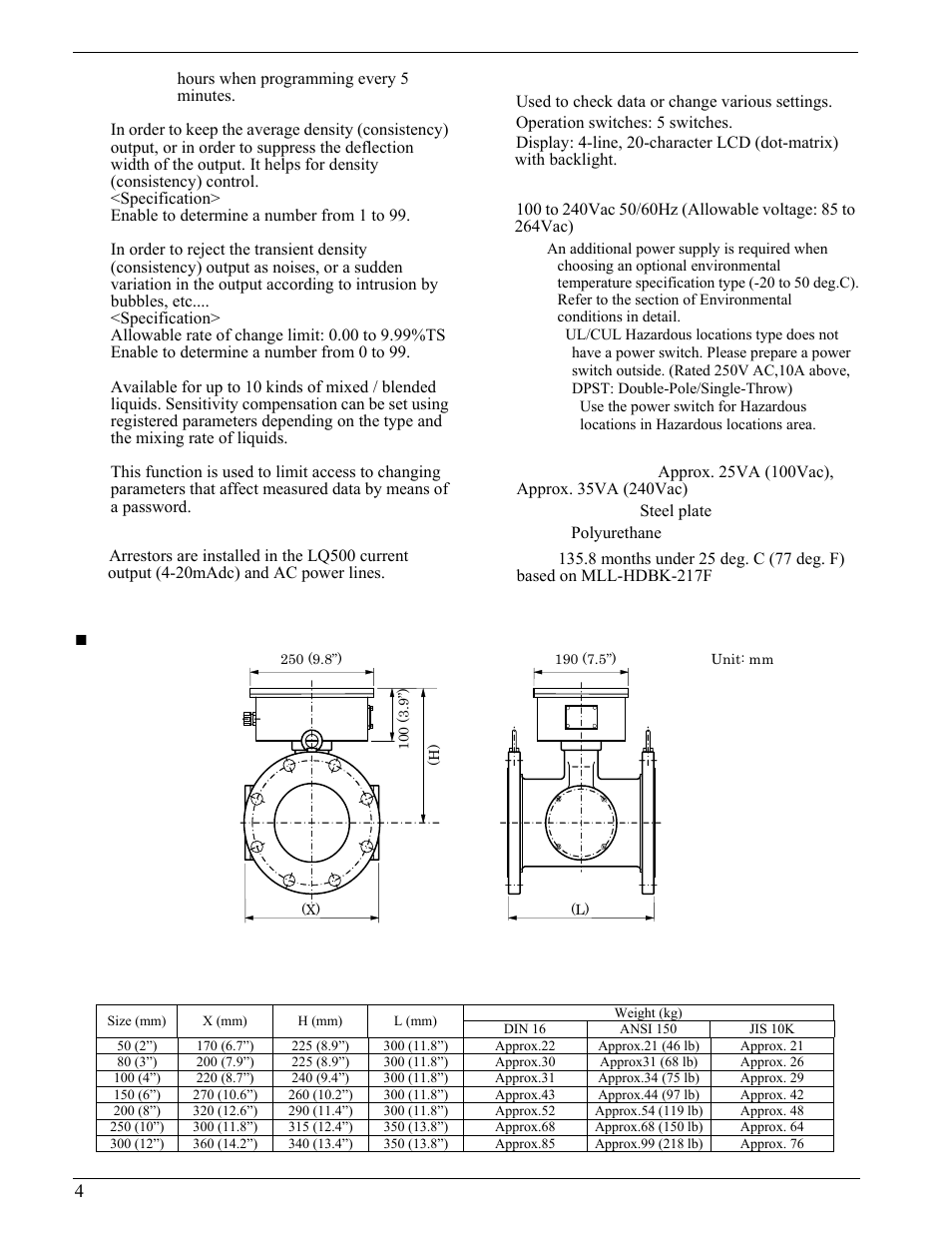 Installation | Toshiba Density (Consistency) Meter LQ500 User Manual | Page 4 / 9