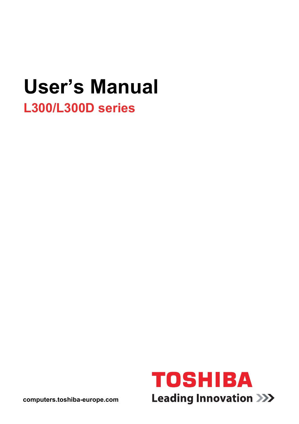 Toshiba Computer L300 User Manual | 186 pages