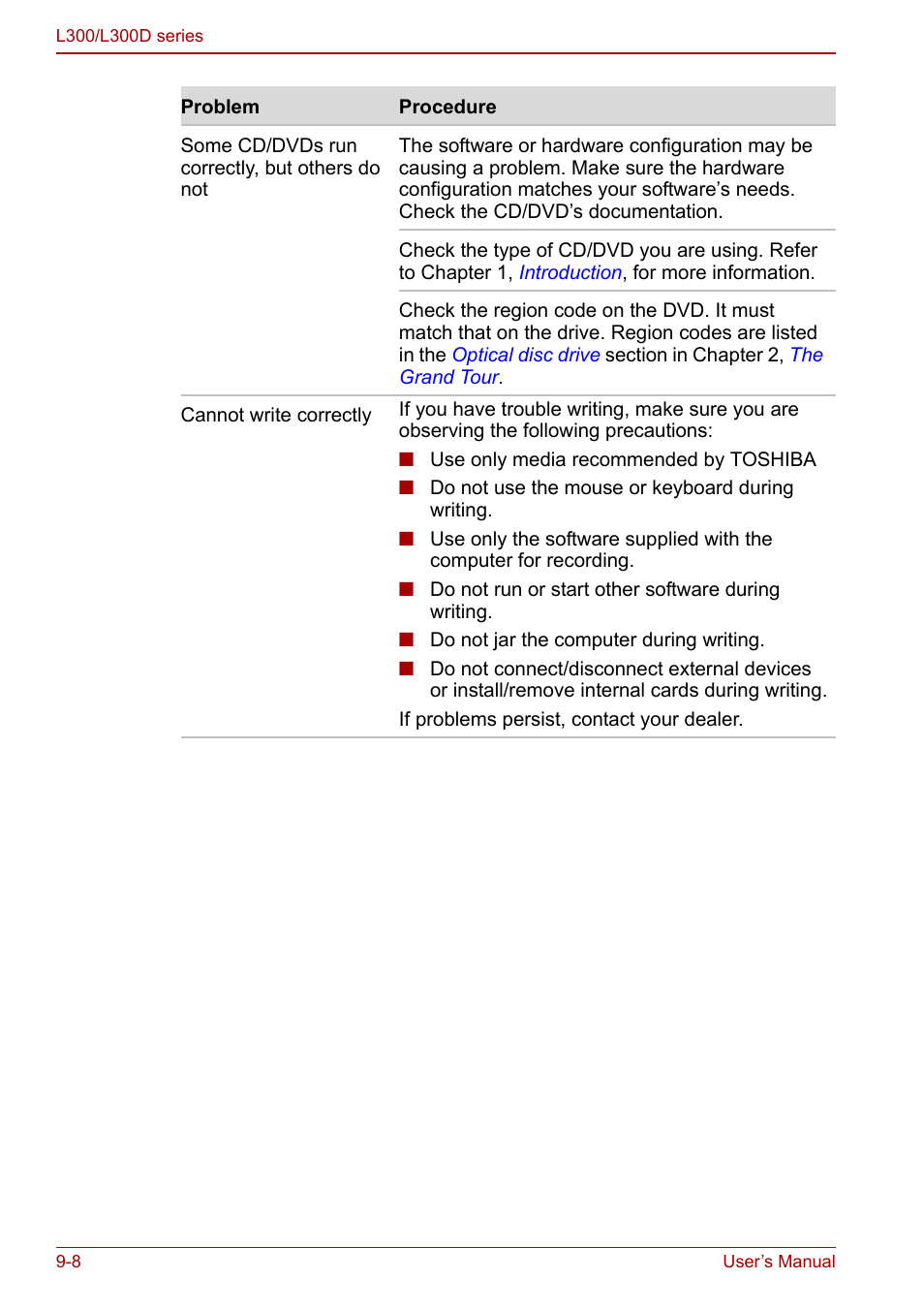 Toshiba Computer L300 User Manual | Page 142 / 186