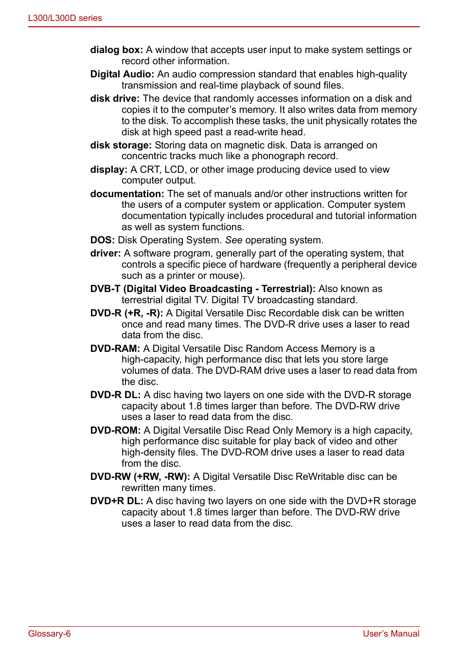 Toshiba Computer L300 User Manual | Page 174 / 186