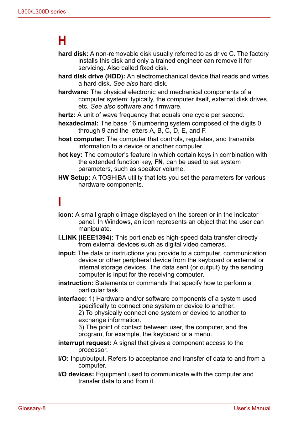 Toshiba Computer L300 User Manual | Page 176 / 186