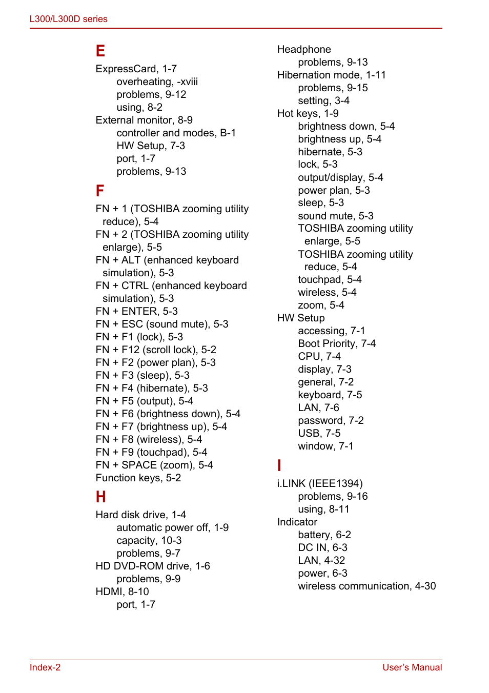 Toshiba Computer L300 User Manual | Page 184 / 186