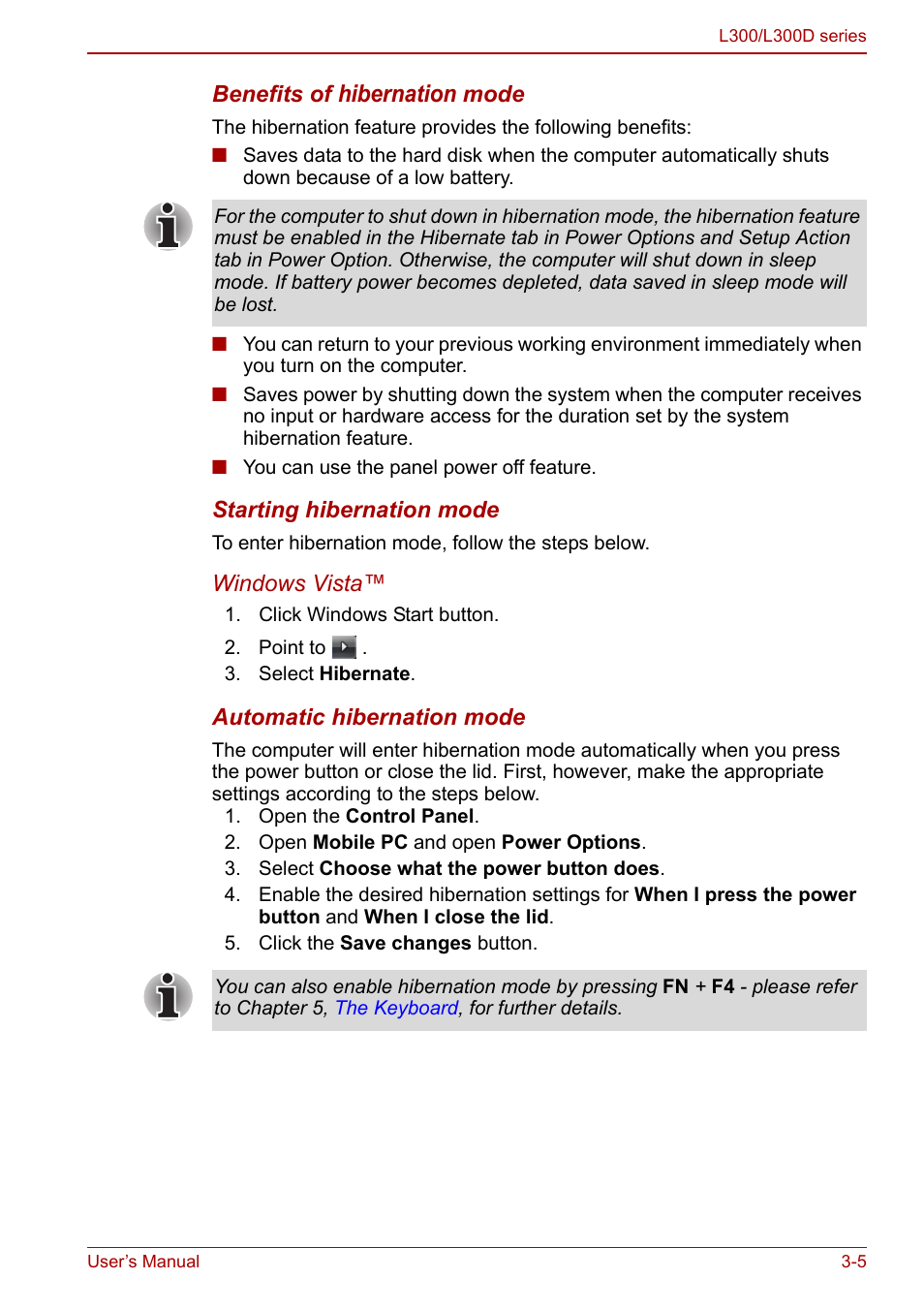 Hibernation | Toshiba Computer L300 User Manual | Page 53 / 186