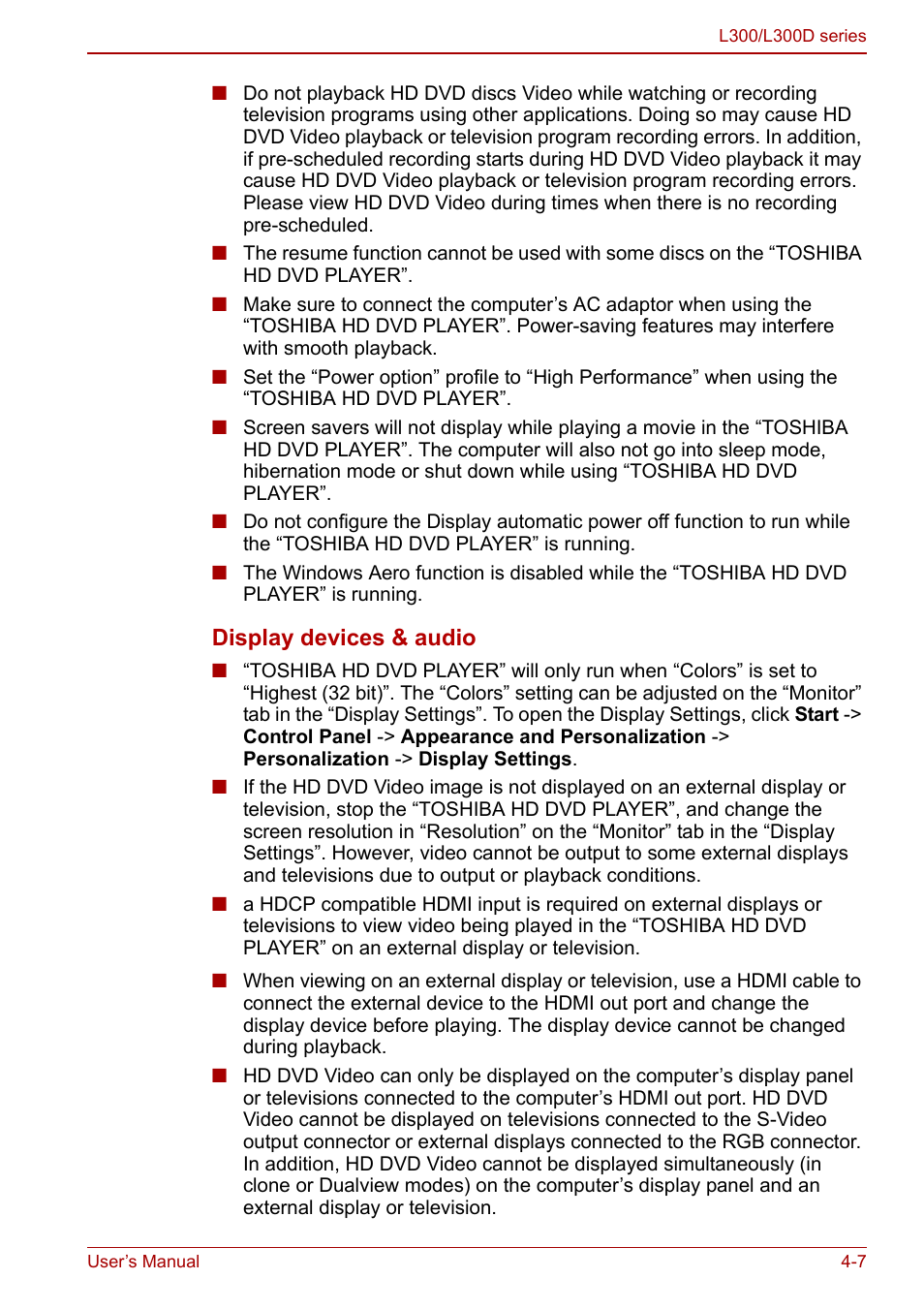 Toshiba Computer L300 User Manual | Page 67 / 186