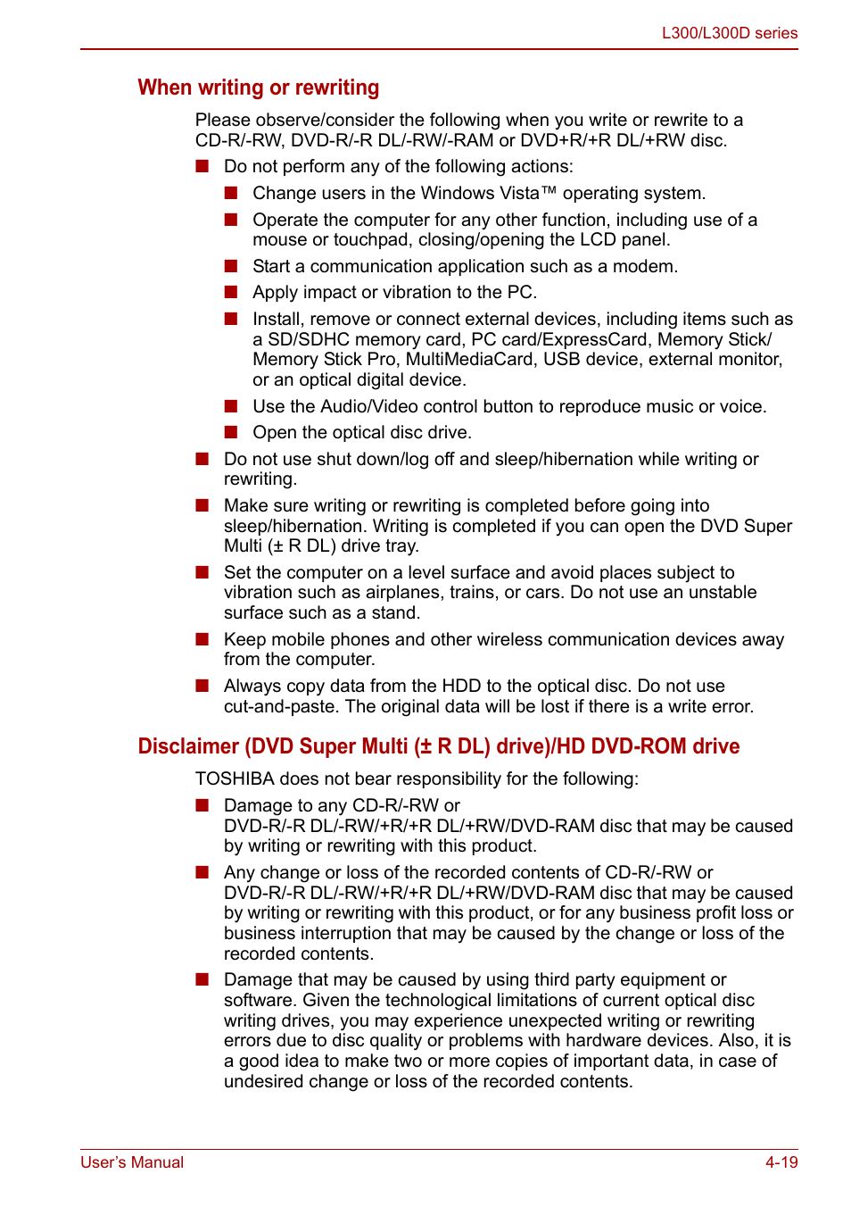 When writing or rewriting | Toshiba Computer L300 User Manual | Page 79 / 186