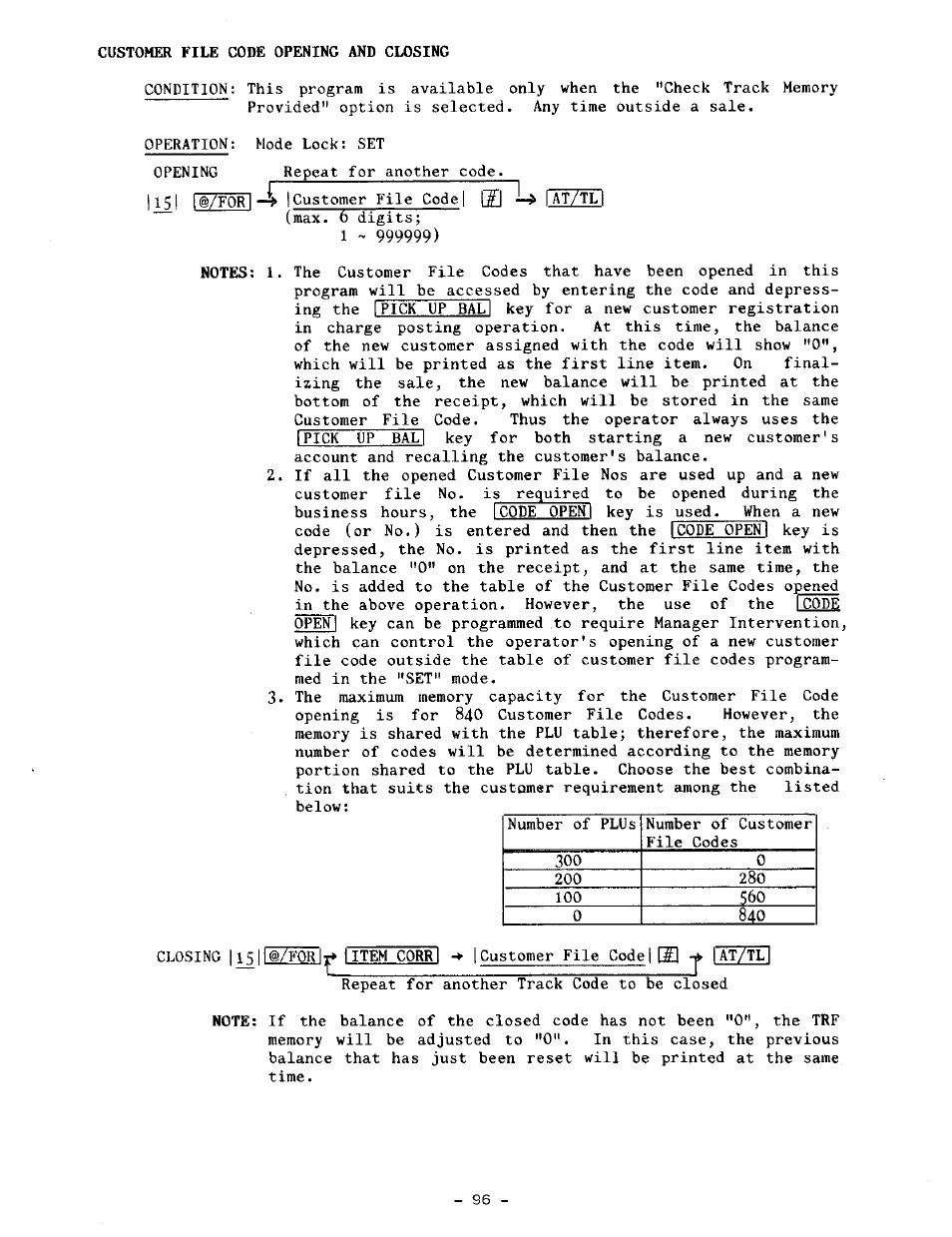 Customer file code opening and closing, Ij» i | Toshiba TEC MA-1100-100 SERIES User Manual | Page 100 / 136