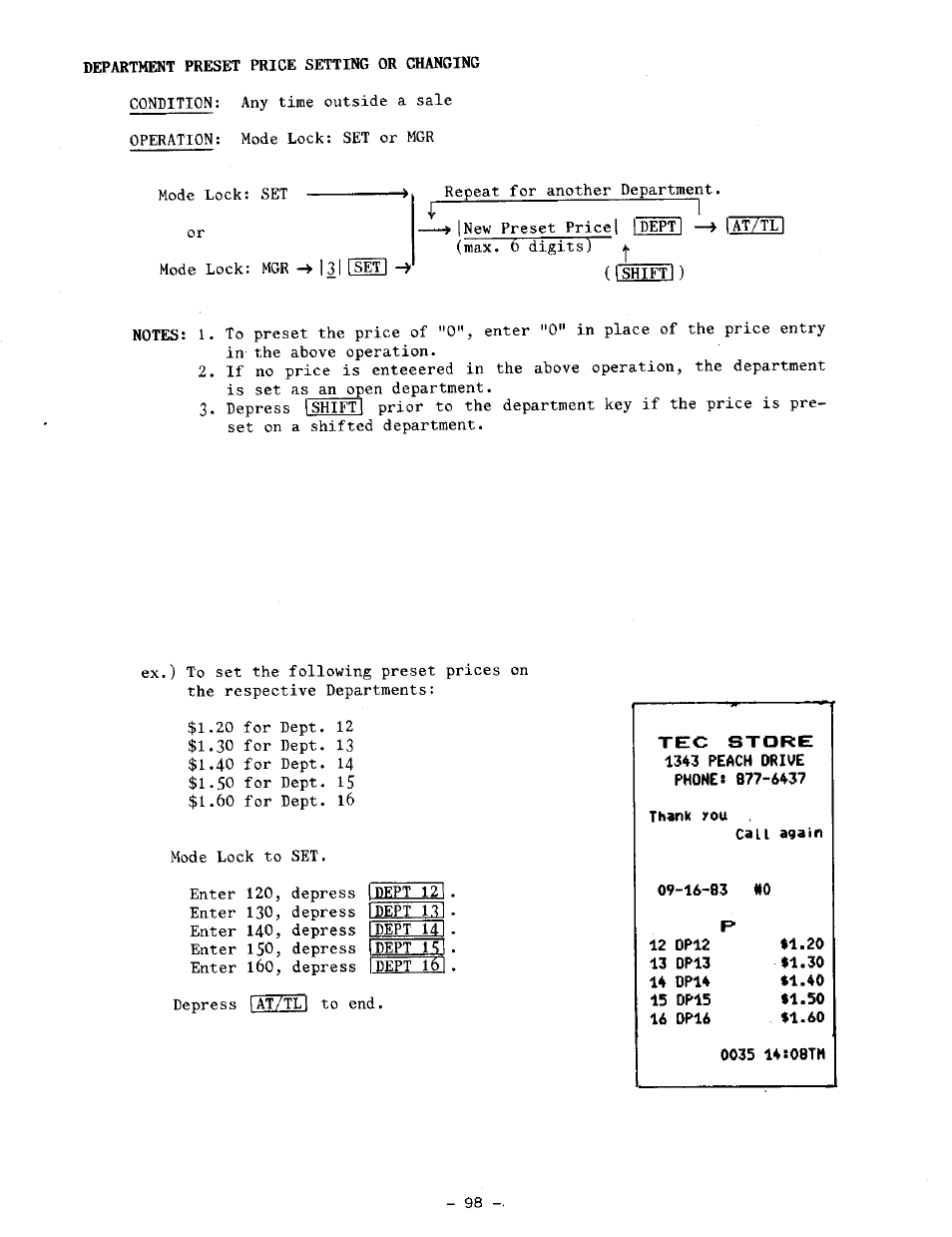 Call again, 16-83 no, 0035 14:08th | I —» i | Toshiba TEC MA-1100-100 SERIES User Manual | Page 102 / 136