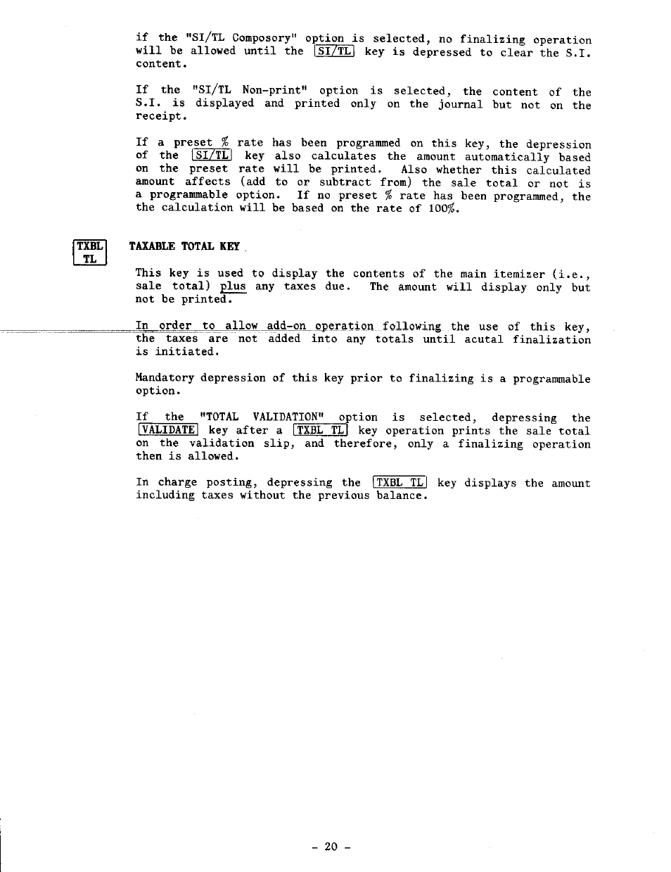 Taxable total key | Toshiba TEC MA-1100-100 SERIES User Manual | Page 24 / 136