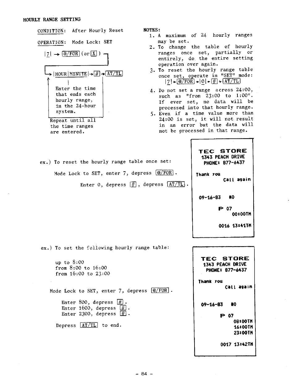 Notes, Thank you, Call again | 16-83 n0 p 07, 16-83 tto p 07, 0017 13842th | Toshiba TEC MA-1100-100 SERIES User Manual | Page 88 / 136