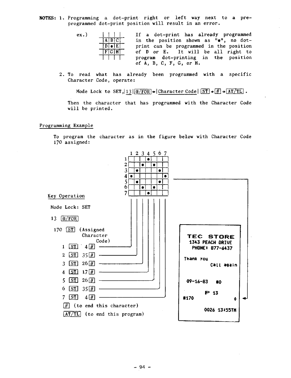 Tec store, Thank you, Call 39ain | 16-83 no r> 13, I i 1 i, 35[e | Toshiba TEC MA-1100-100 SERIES User Manual | Page 98 / 136