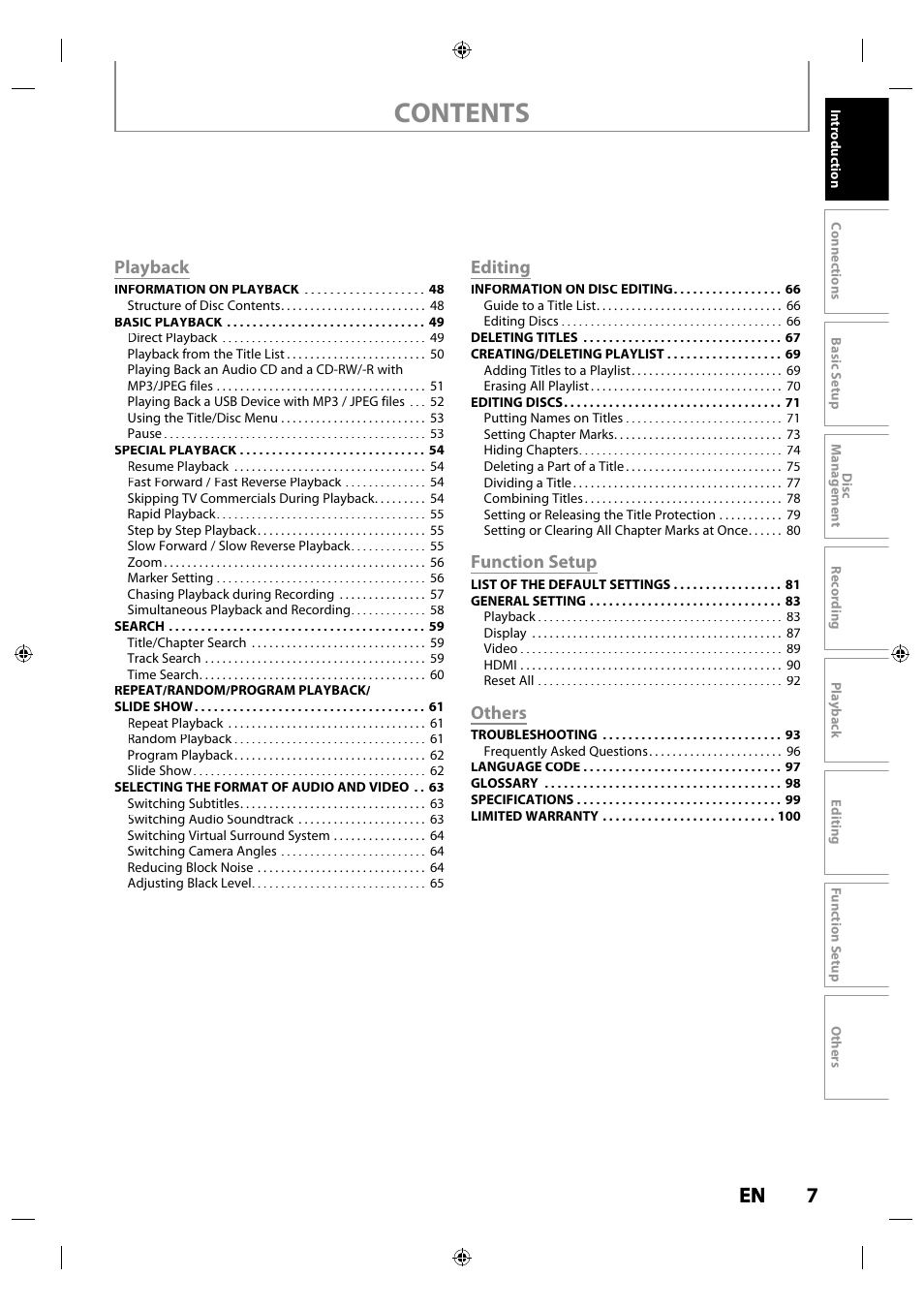 Toshiba DR430KU User Manual | Page 7 / 103