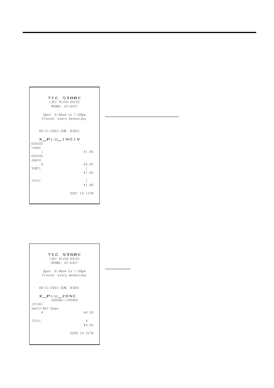 Plu (plu sales data) read or reset, Zone plu read or reset (daily or gt) | Toshiba MA-1595-1 Series User Manual | Page 113 / 218