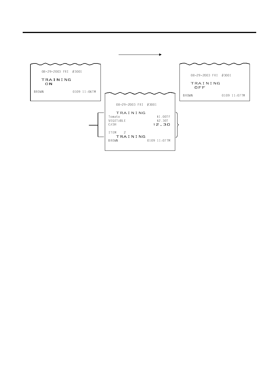 Receipt issued in training mode | Toshiba MA-1595-1 Series User Manual | Page 25 / 218