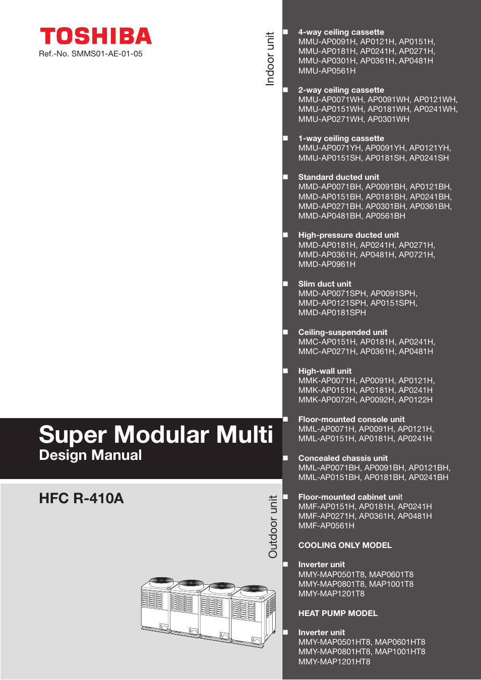 Toshiba SUPER MODULAR MULTI HFC R-410A User Manual | 108 pages