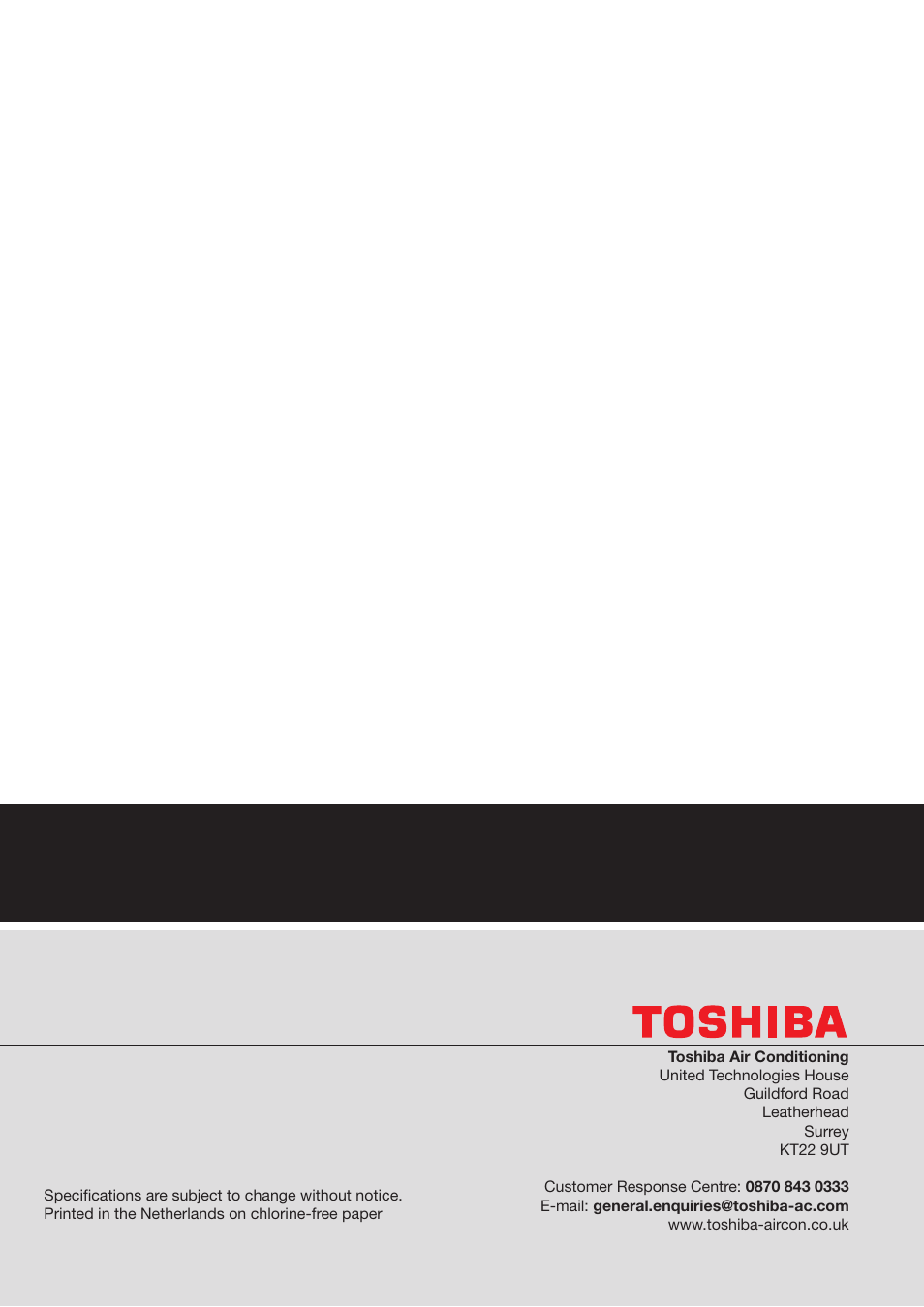 Toshiba SUPER MODULAR MULTI HFC R-410A User Manual | Page 108 / 108