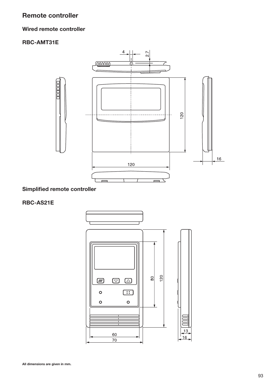 Remote controller | Toshiba SUPER MODULAR MULTI HFC R-410A User Manual | Page 93 / 108