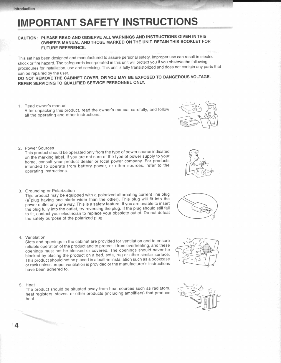 Introduction, Important safety instructions | Toshiba SD-3109 User Manual | Page 4 / 48