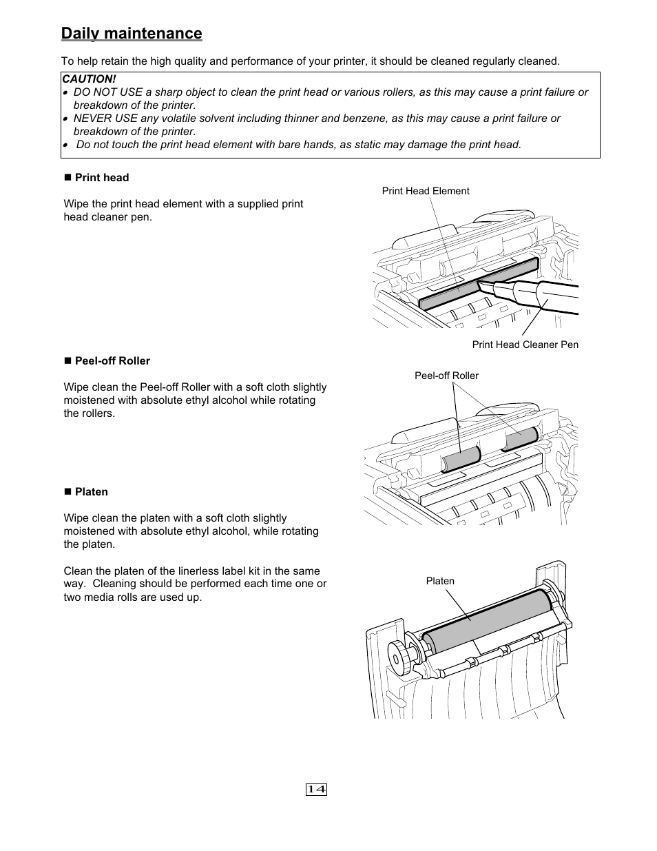 Daily maintenance | Toshiba EO1-33079 User Manual | Page 15 / 34