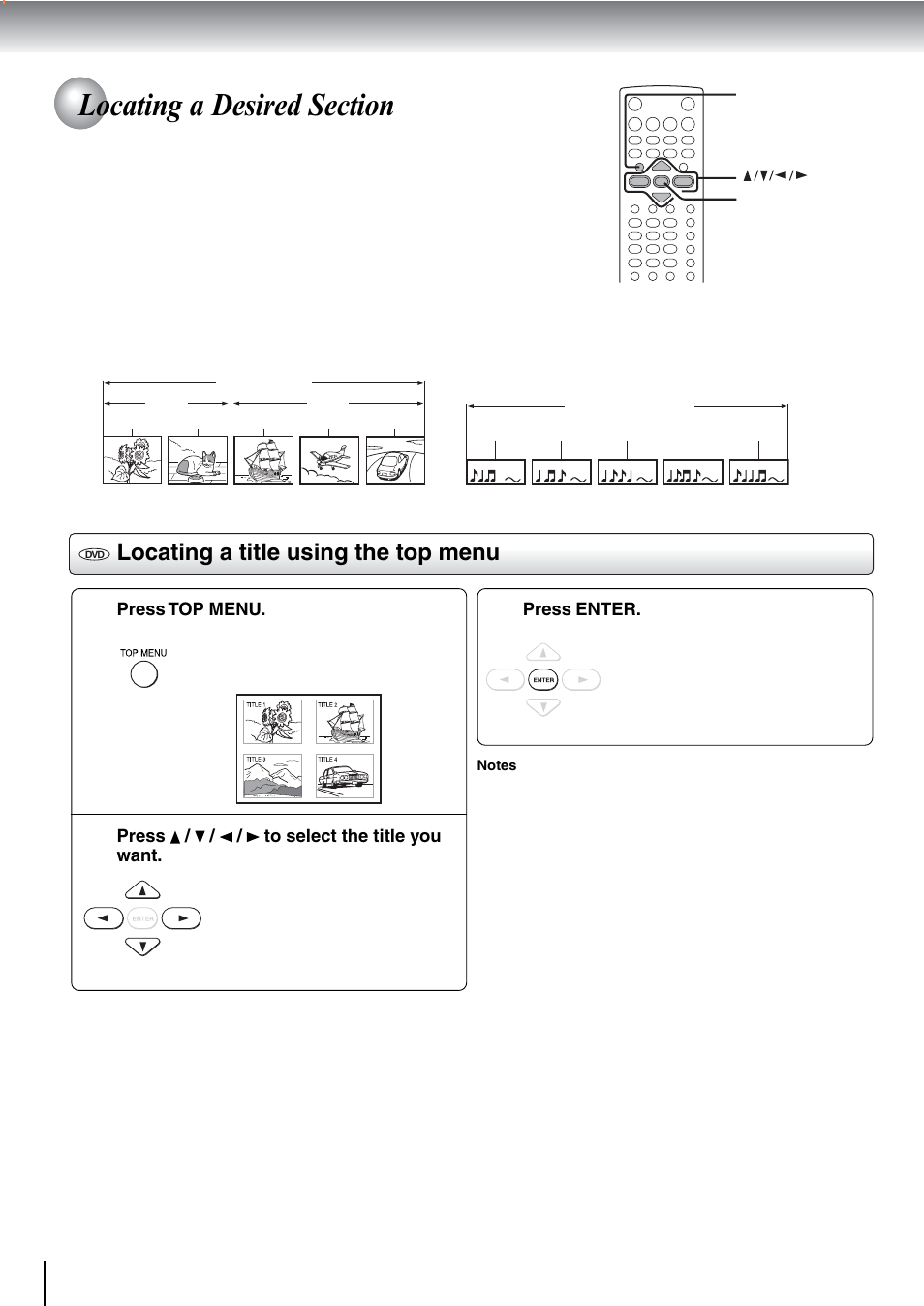 Locating a title using the top menu | Toshiba SD-240ESE User Manual | Page 28 / 61