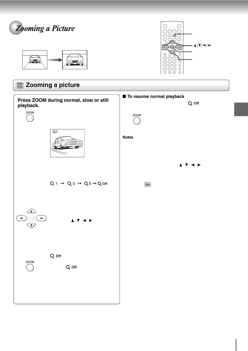 Zooming a picture | Toshiba SD-240ESE User Manual | Page 35 / 61