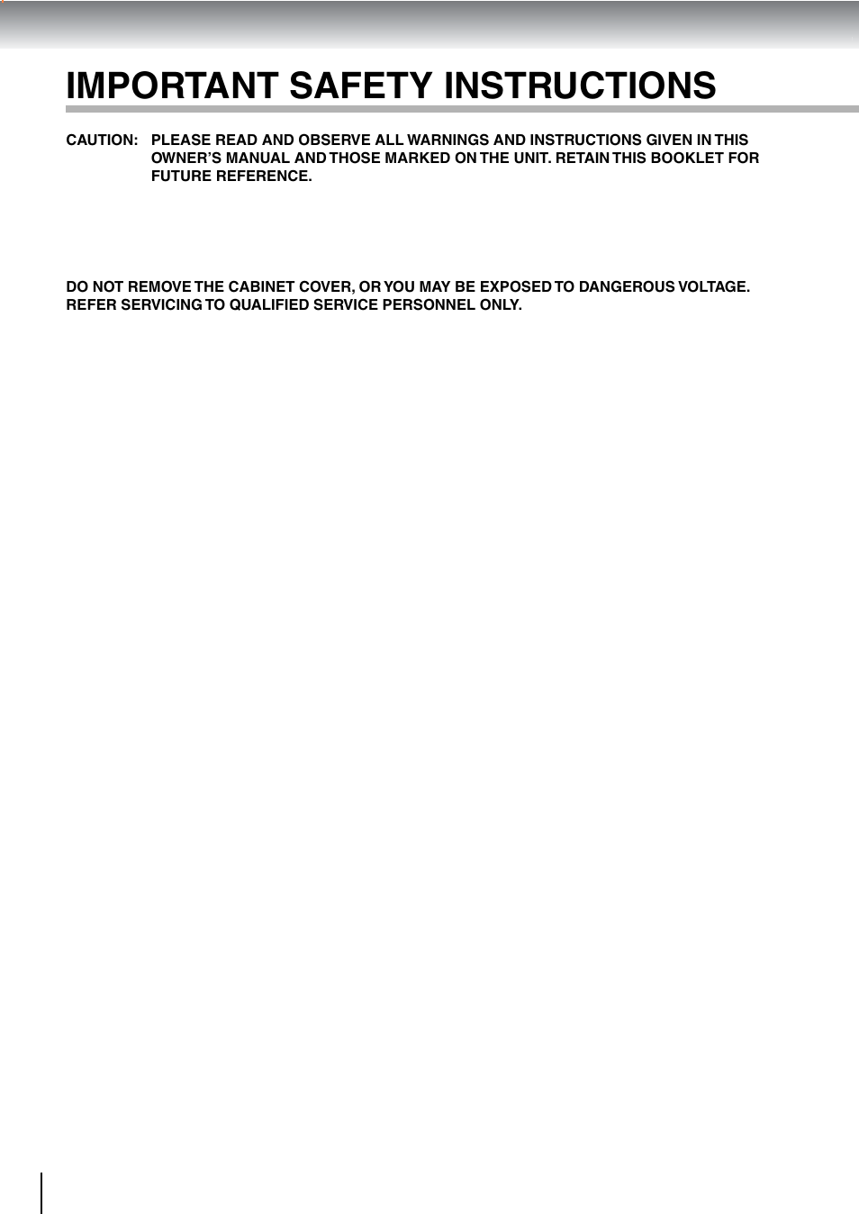Important safety instructions | Toshiba SD-240ESE User Manual | Page 4 / 61