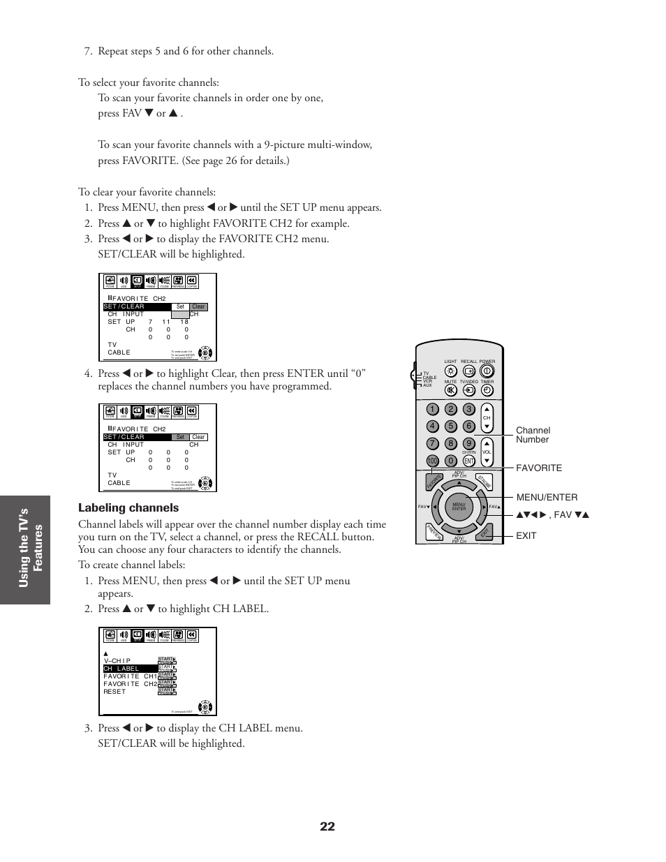 22 ref er ence, Labeling channels | Toshiba CN36Z71 User Manual | Page 22 / 47