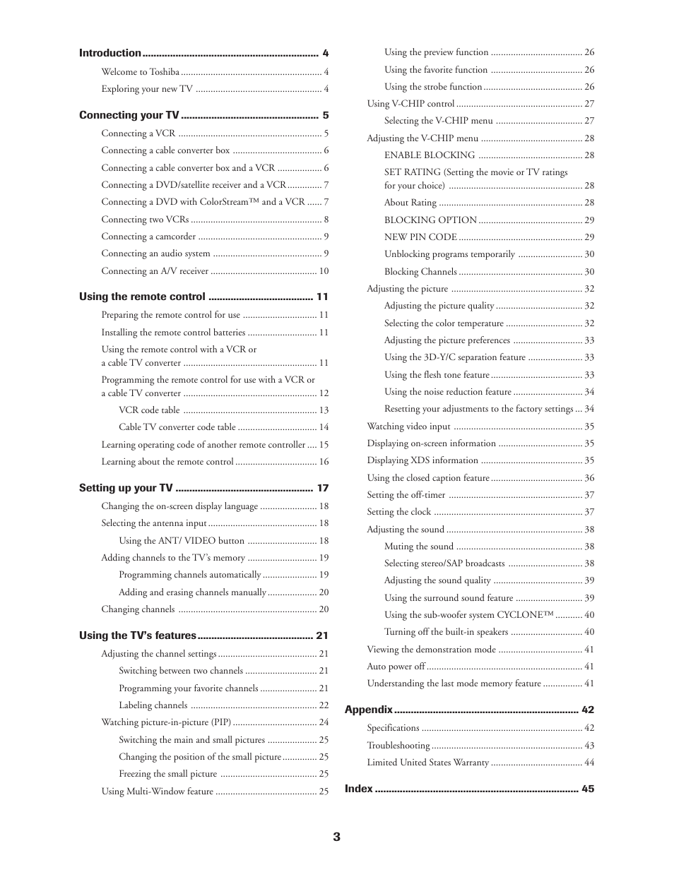 Toshiba CN36Z71 User Manual | Page 3 / 47